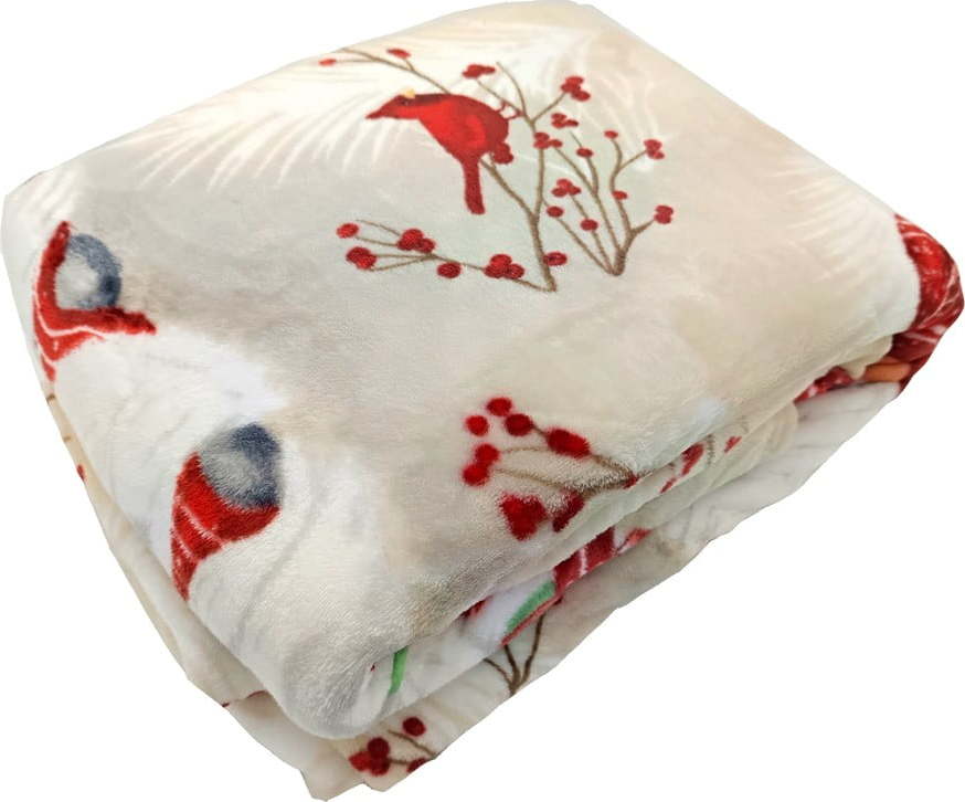 Krémová deka s vánočním motivem z mikroplyše 150x200 cm Goblin – My House My House