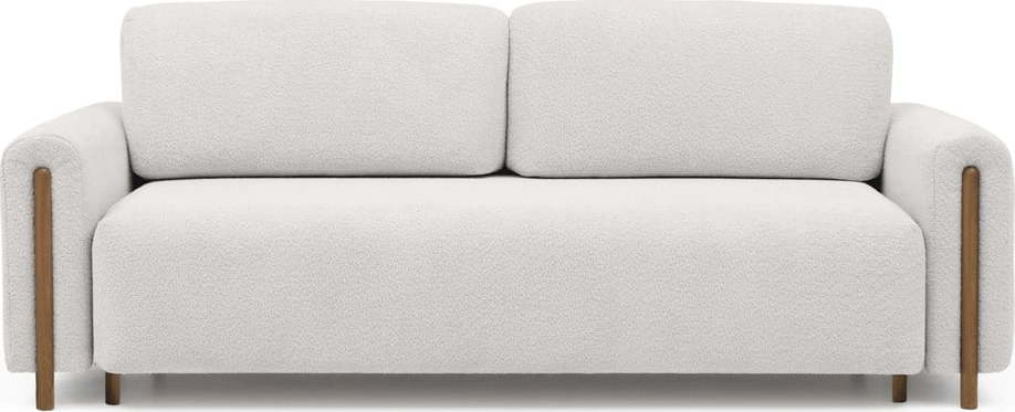 Krémová rozkládací/s úložným prostorem pohovka z textilie bouclé 244 cm Arcadova – ELTAP ELTAP