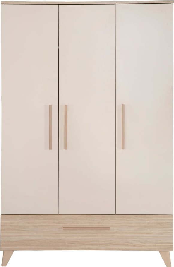 Krémová/v přírodní barvě dětská šatní skříň v dekoru dubu 118x190x52 cm Sidney – Roba Roba
