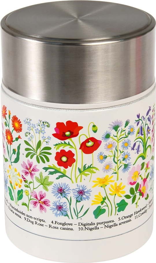 Krémová/ve stříbrné barvě termoska na jídlo/dětská 450 ml Wild Flowers – Rex London Rex London