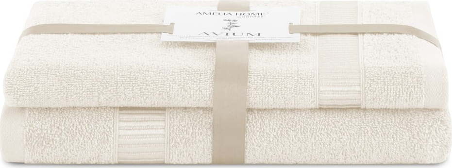 Krémové froté bavlněné ručníky a osušky v sadě 2 ks Avium – Restilo Restilo