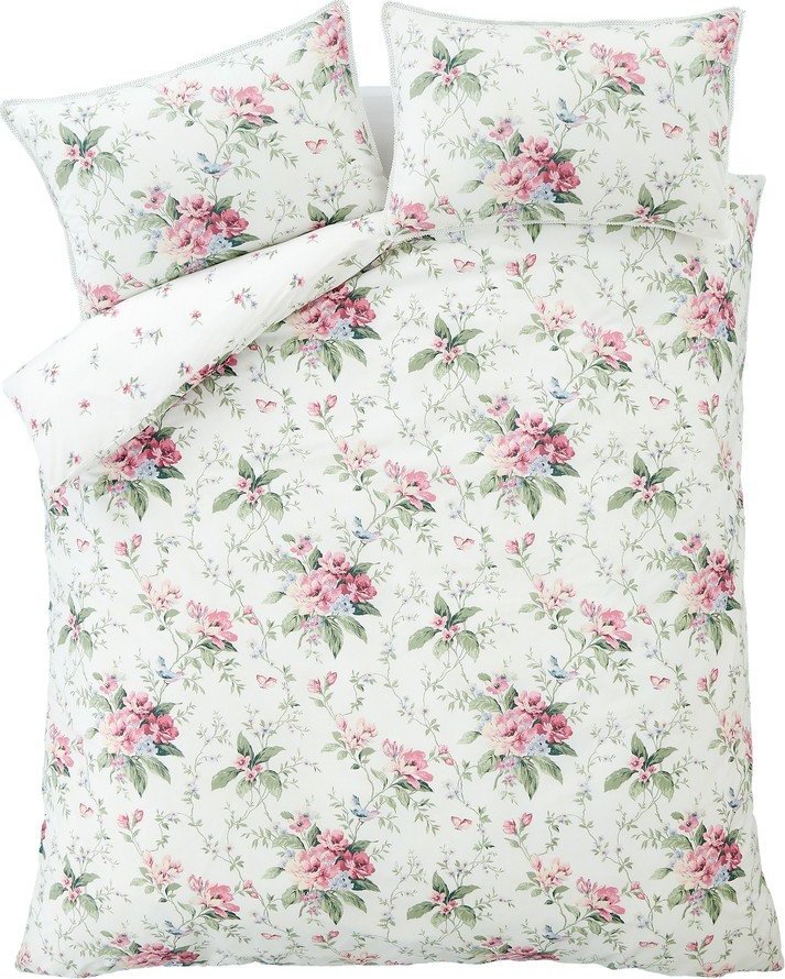 Krémové povlečení na dvoulůžko 200x200 cm Bridgerton Penelope Floral – Catherine Lansfield Catherine Lansfield