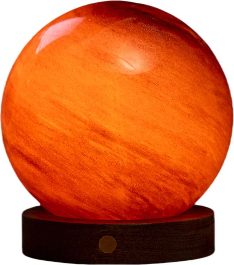 LED stolní lampa v tmavě přírodní barvě se skleněným stínidlem (výška 13 cm) Sand Storm – Gingko Gingko