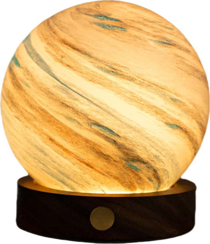 LED stolní lampa v tmavě přírodní barvě se skleněným stínidlem (výška 9 cm) Polar Cloud – Gingko Gingko