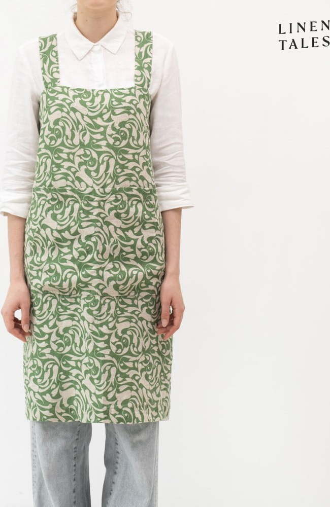 Lněná zástěra Evergreen Damask – Linen Tales Linen Tales