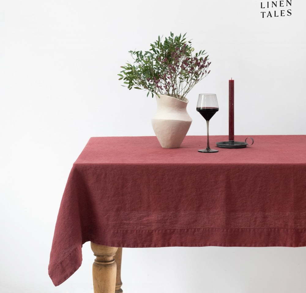Lněný ubrus 140x200 cm Marsala – Linen Tales Linen Tales