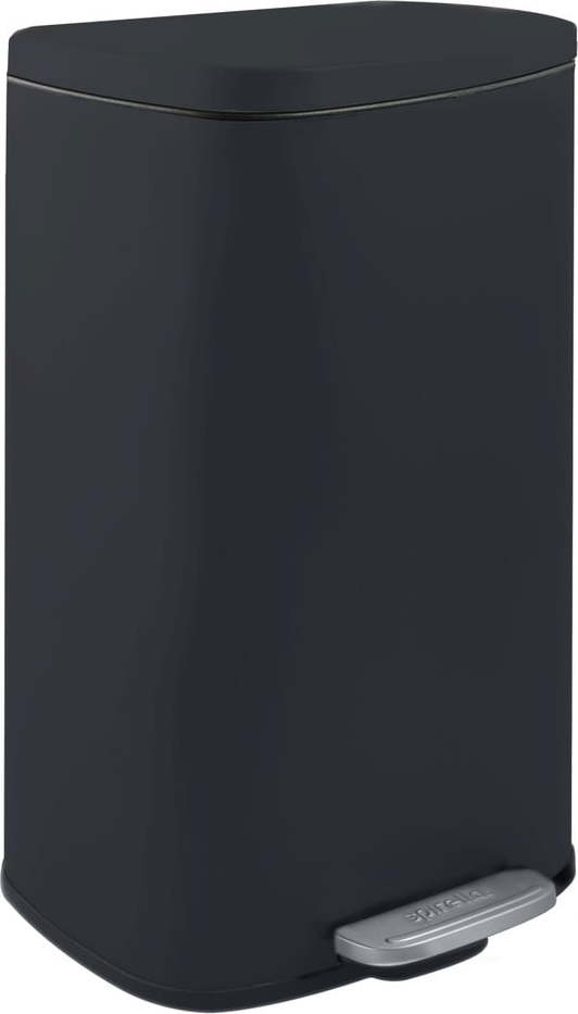 Matně černý nášlapný ocelový odpadkový koš 50 l Akira – Spirella SPIRELLA
