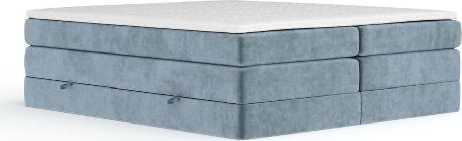 Modrá boxspring postel s úložným prostorem/bez čela 180x200 cm Juniper – Maison de Rêve Maison de Reve