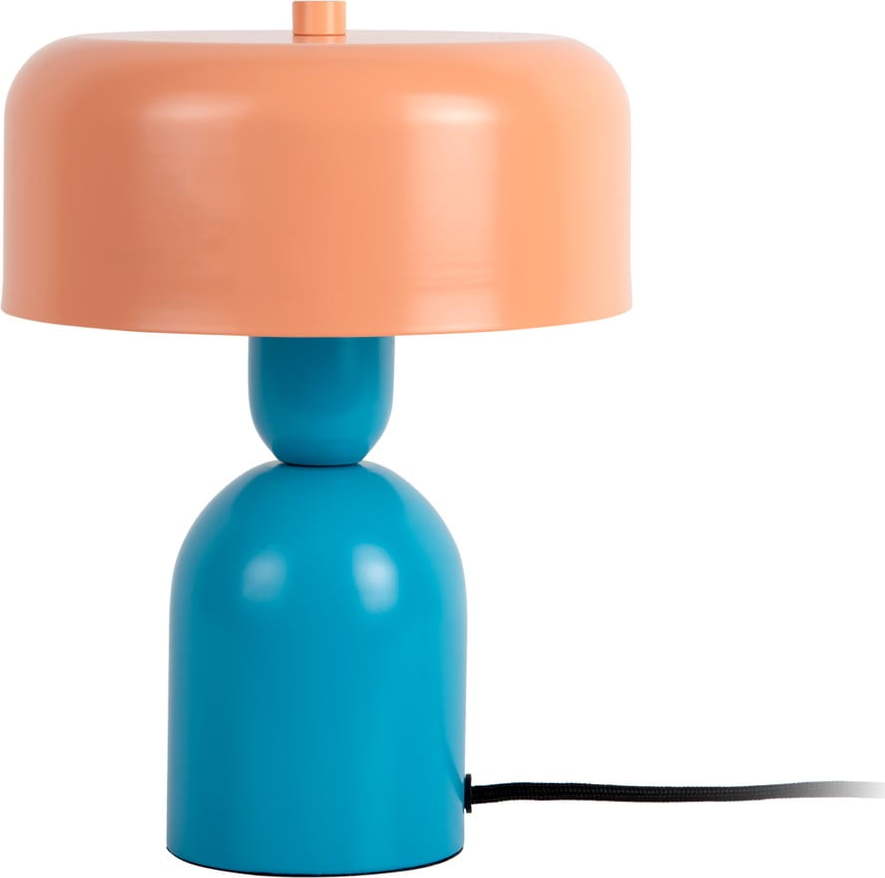 Modrá/oranžová stolní lampa (výška 24 cm) Double Funky – Leitmotiv Leitmotiv