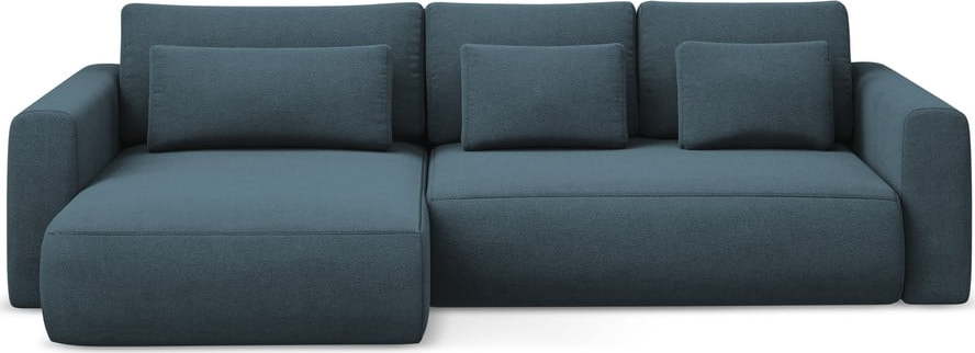 Modrá rozkládací/s úložným prostorem rohová pohovka (levý roh/s lenoškou) Kapua – Makamii Makamii