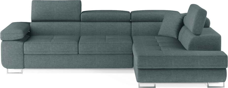 Modrá rozkládací/s úložným prostorem rohová pohovka (pravý roh/do L) Anton – ELTAP ELTAP