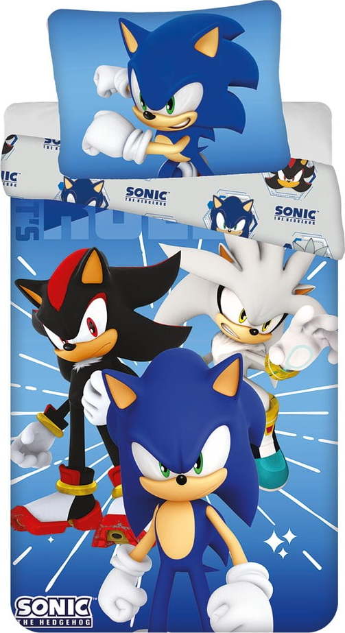 Modré dětské povlečení na jednolůžko z mikrovlákna 140x200 cm Sonic – Jerry Fabrics Jerry Fabrics