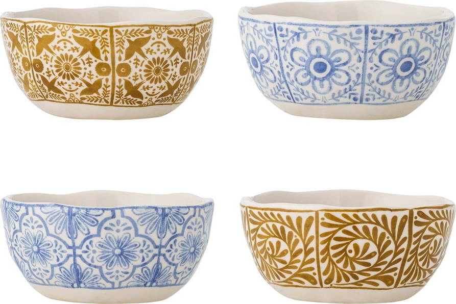 Modré/oranžové misky v sadě 4 ks z kameniny 200 ml Milton – Bloomingville Bloomingville