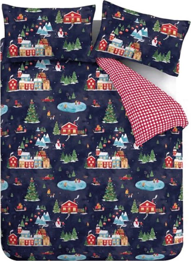 Modré povlečení na dvoulůžko 200x200 cm Ski Village – Catherine Lansfield Catherine Lansfield