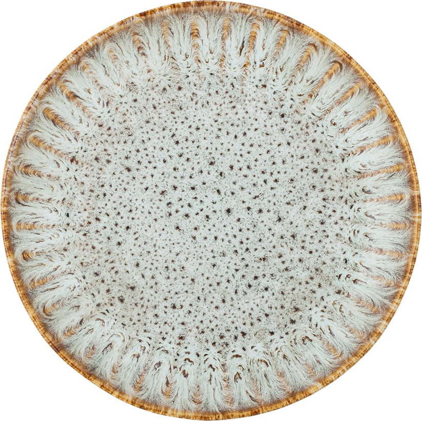 Modrý/béžový servírovací talíř z kameniny ø 17 cm Fleur – Bloomingville Bloomingville