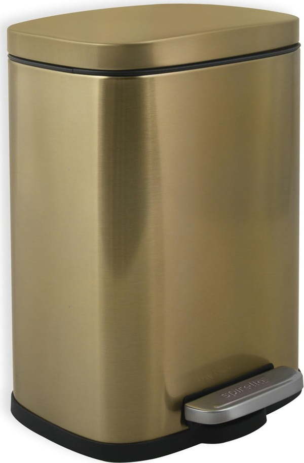 Nášlapný ocelový odpadkový koš v matně zlaté barvě 5 l Akira – Spirella SPIRELLA