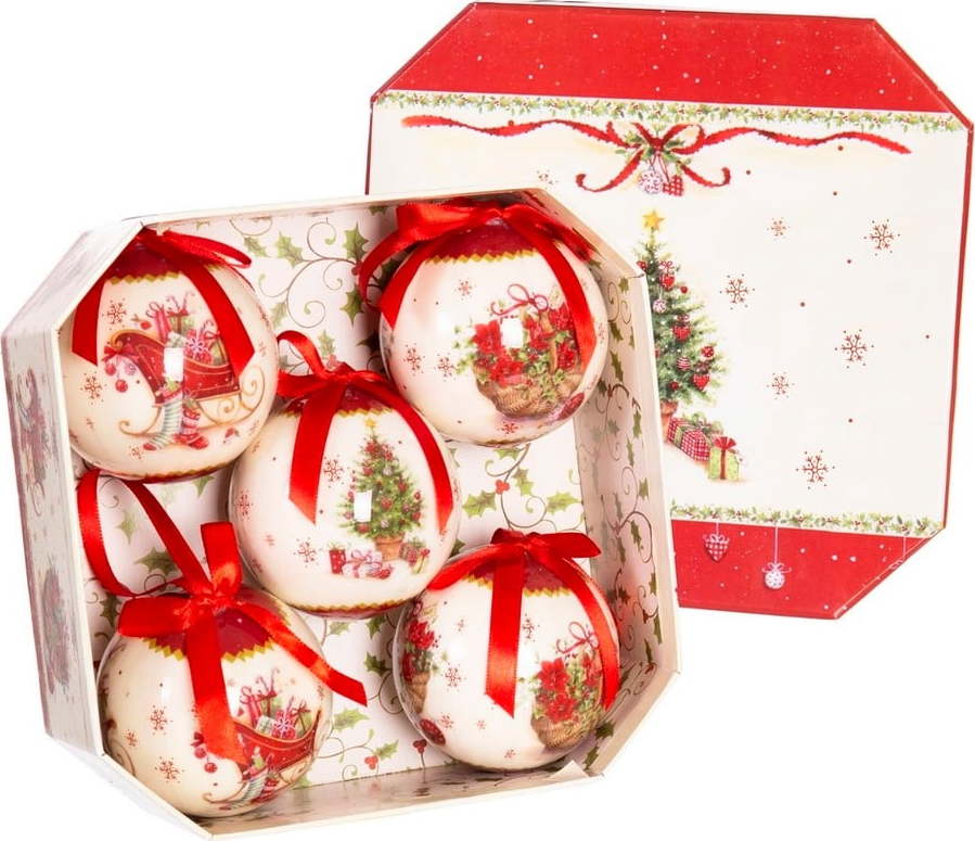 Papírové vánoční koule v sadě 5 ks ø 7