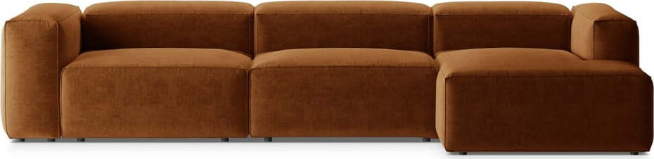 Rohová pohovka v cihlové barvě (pravý roh/s lenoškou) Bergano – Cosmopolitan Design Cosmopolitan design