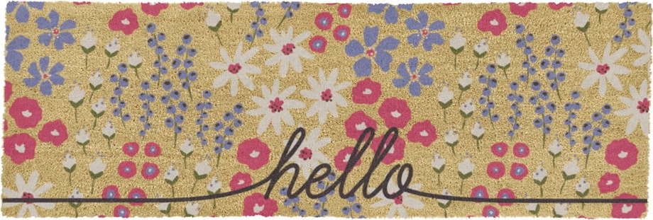 Rohožka z kokosového vlákna 40x120 cm Hello Scribbly Floral – Artsy Doormats Artsy Doormats