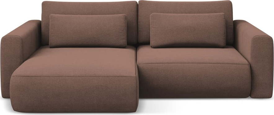 Růžová rozkládací/s úložným prostorem rohová pohovka (levý roh/s lenoškou) Kapua – Makamii Makamii