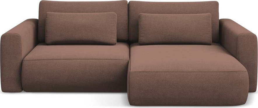 Růžová rozkládací/s úložným prostorem rohová pohovka (pravý roh/s lenoškou) Kapua – Makamii Makamii