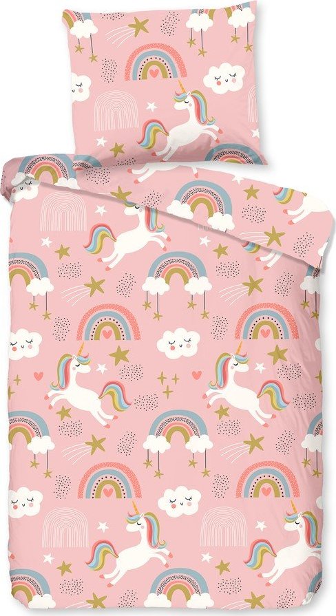 Růžové bavlněné dětské povlečení do postýlky 100x135 cm Suus – Good Morning GOOD MORNING