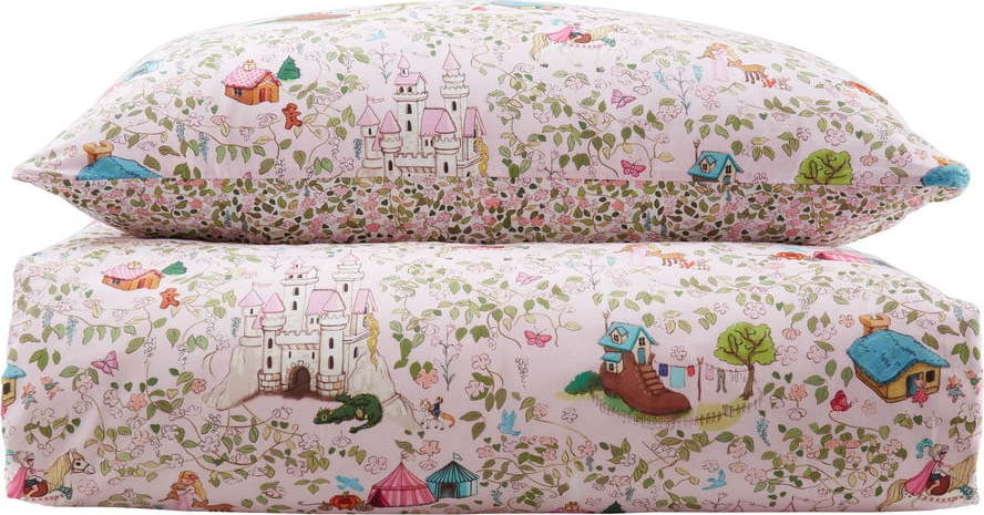 Růžové bavlněné dětské povlečení do postýlky 120x150 cm Fairytale – Belle & Boo Belle & Boo