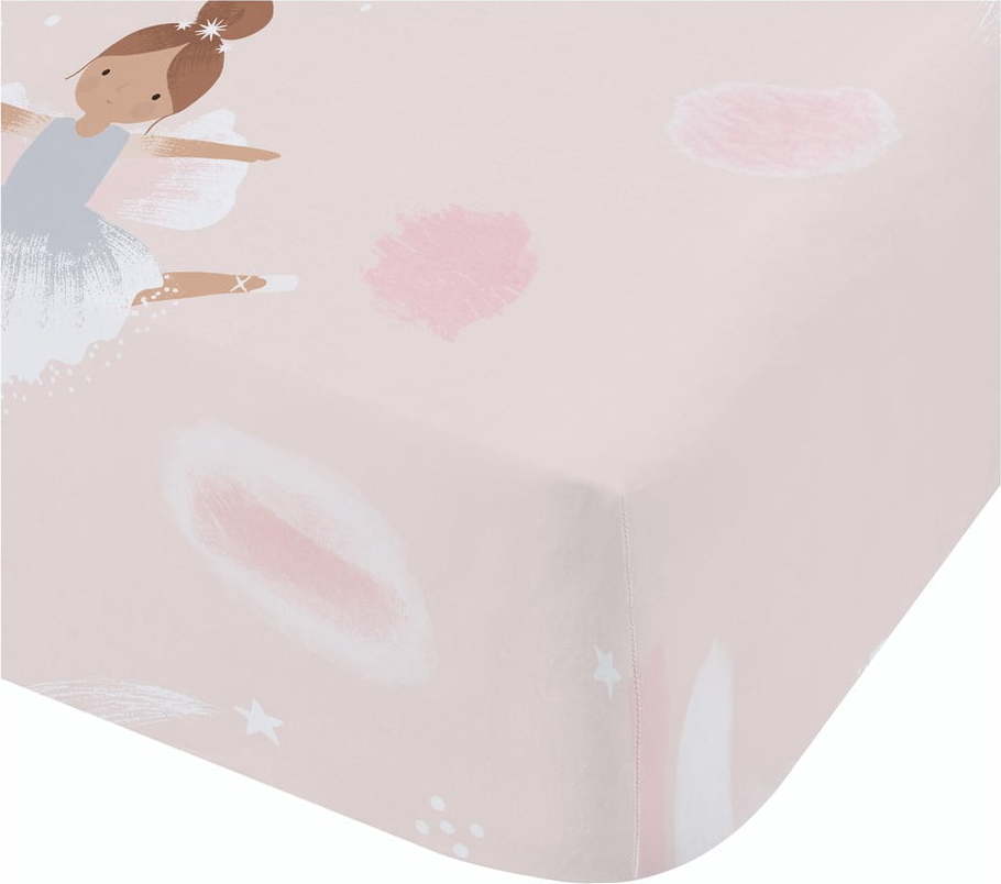 Růžové napínací dětské prostěradlo do postýlky 70x140 cm Dancing Fairies – Catherine Lansfield Catherine Lansfield