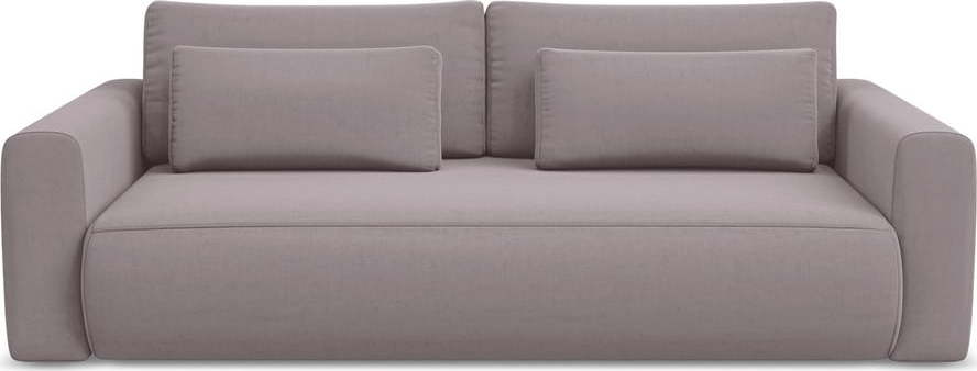 Sametová rozkládací/s úložným prostorem pohovka v levandulové barvě 238 cm Kapua – Makamii Makamii