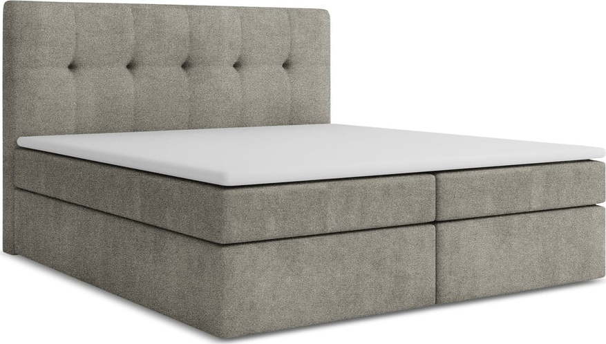 Šedá boxspring postel s úložným prostorem 160x200 cm Palta – Makamii Makamii