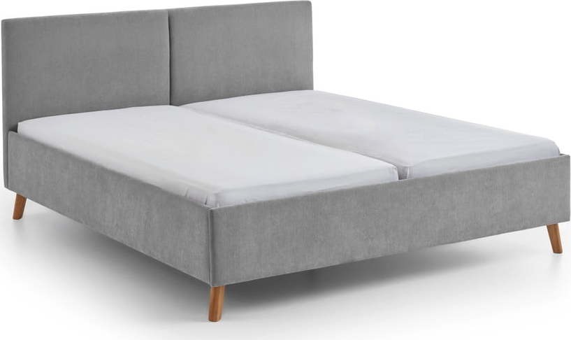 Šedá čalouněná dvoulůžková postel s roštem 160x200 cm Piano – Meise Möbel Meise Möbel