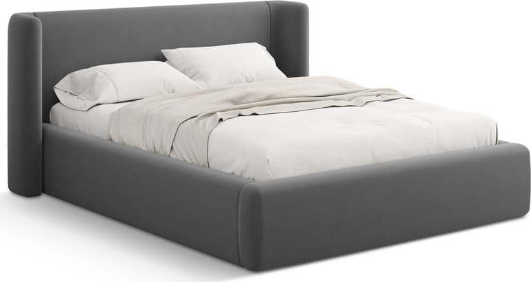 Šedá čalouněná dvoulůžková postel s úložným prostorem s roštem 140x200 cm Jason – Windsor & Co Sofas Windsor & Co Sofas