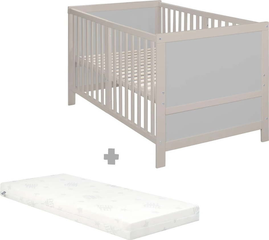 Šedá postýlka s nastavitelnou výškou 70x140 cm Easy Sleep – Roba Roba