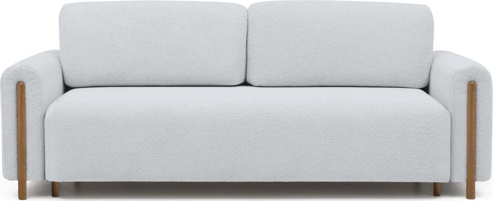 Šedá rozkládací/s úložným prostorem pohovka z textilie bouclé 244 cm Arcadova – ELTAP ELTAP