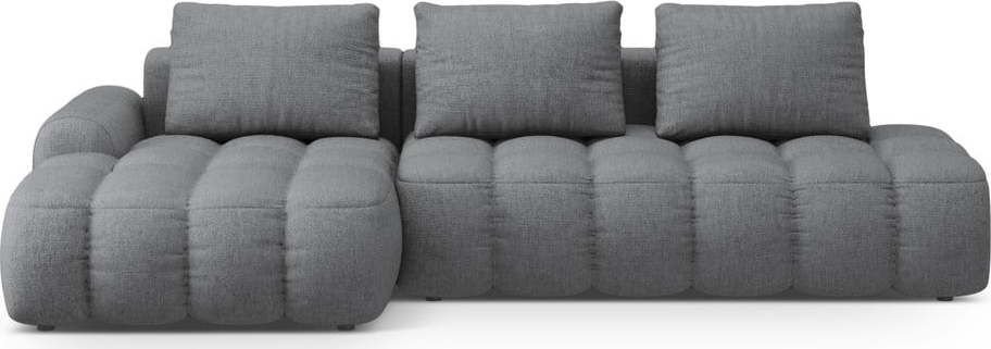 Šedá rozkládací/s úložným prostorem rohová pohovka (levý roh/s lenoškou) Linz – Cosmopolitan Design Cosmopolitan design