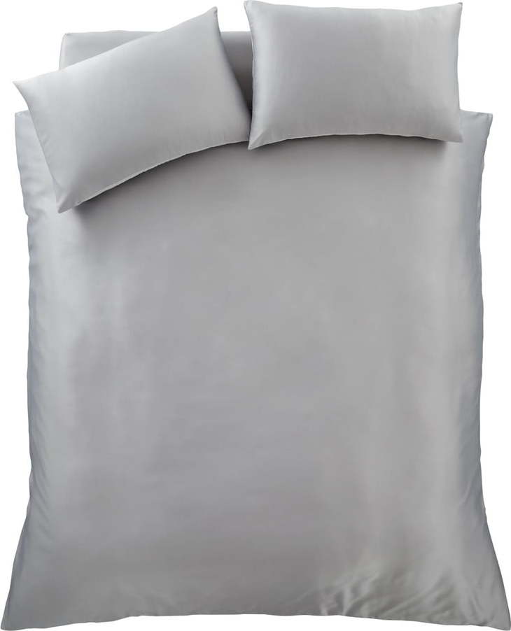 Šedé saténové povlečení na dvoulůžko/prodloužené 230x220 cm Silky Soft – Catherine Lansfield Catherine Lansfield