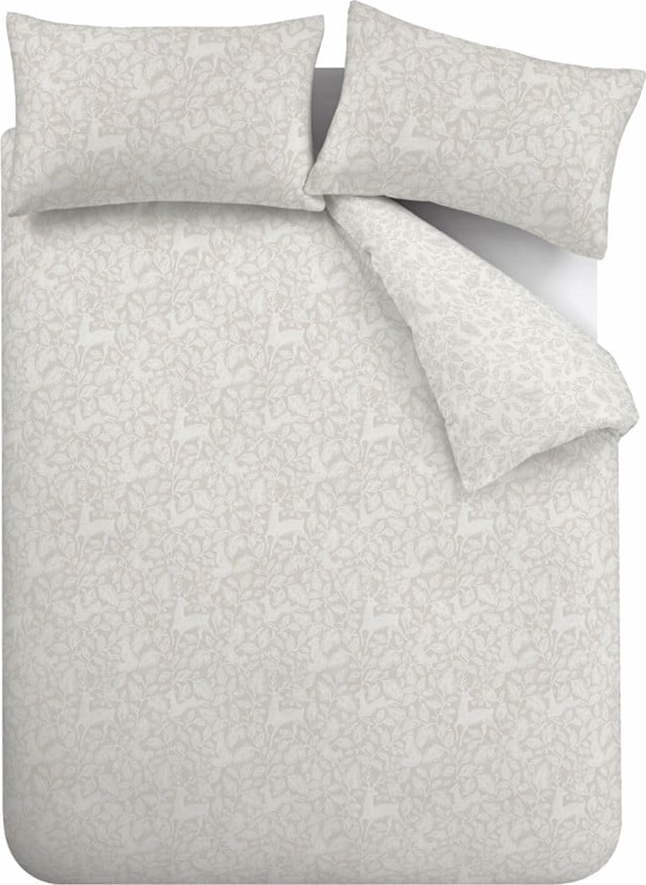 Šedobéžové bavlněné povlečení na dvoulůžko 200x200 cm Woodland – Bianca Bianca