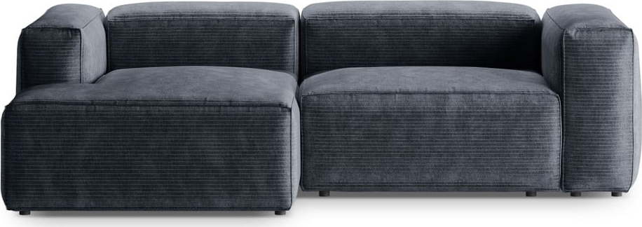 Šedomodrá manšestrová rohová pohovka (levý roh/s lenoškou) Bergano – Cosmopolitan Design Cosmopolitan design