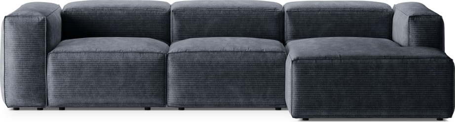 Šedomodrá manšestrová rohová pohovka (pravý roh/s lenoškou) Bergano – Cosmopolitan Design Cosmopolitan design