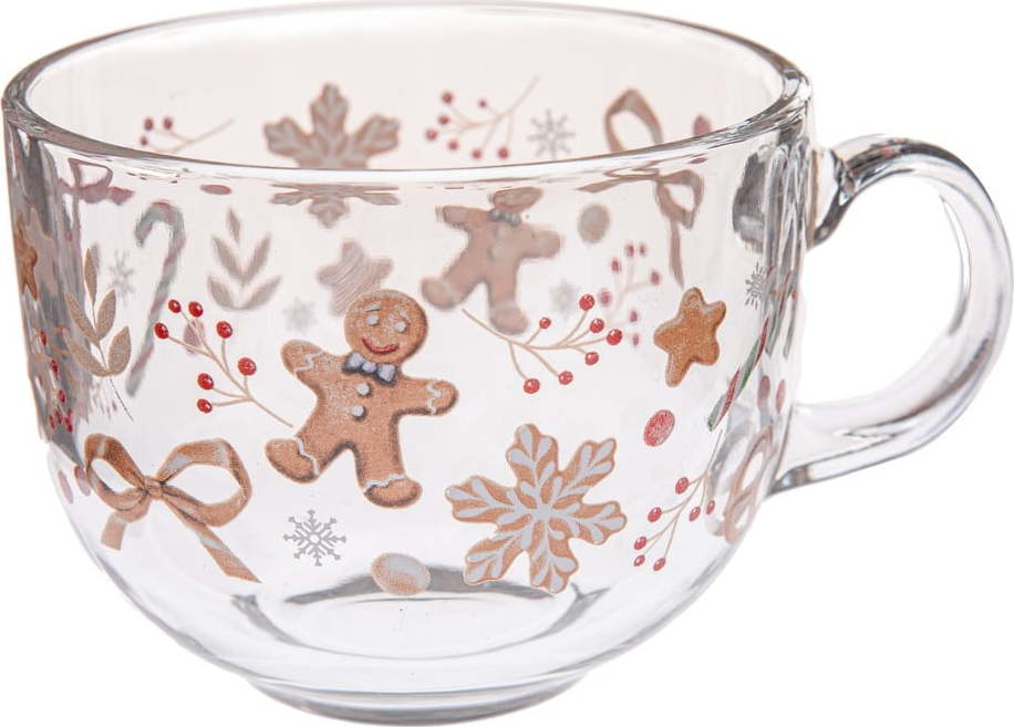 Skleněný hrnek s vánočním motivem 500 ml Gingerbread – Dakls Dakls