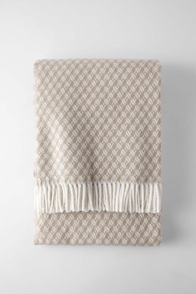 Světle hnědá deka s příměsí bavlny 140x180 cm Nilo – Euromant Euromant