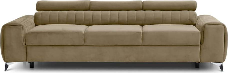 Světle hnědá sametová rozkládací pohovka 261 cm Laurence – ELTAP ELTAP