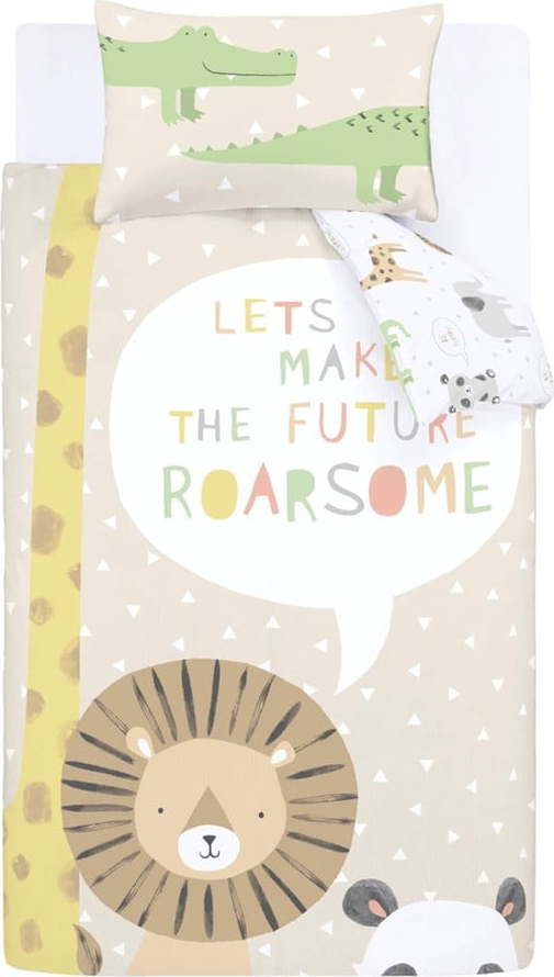 Světle hnědé dětské povlečení do postýlky 120x150 cm Roarsome Animals – Catherine Lansfield Catherine Lansfield