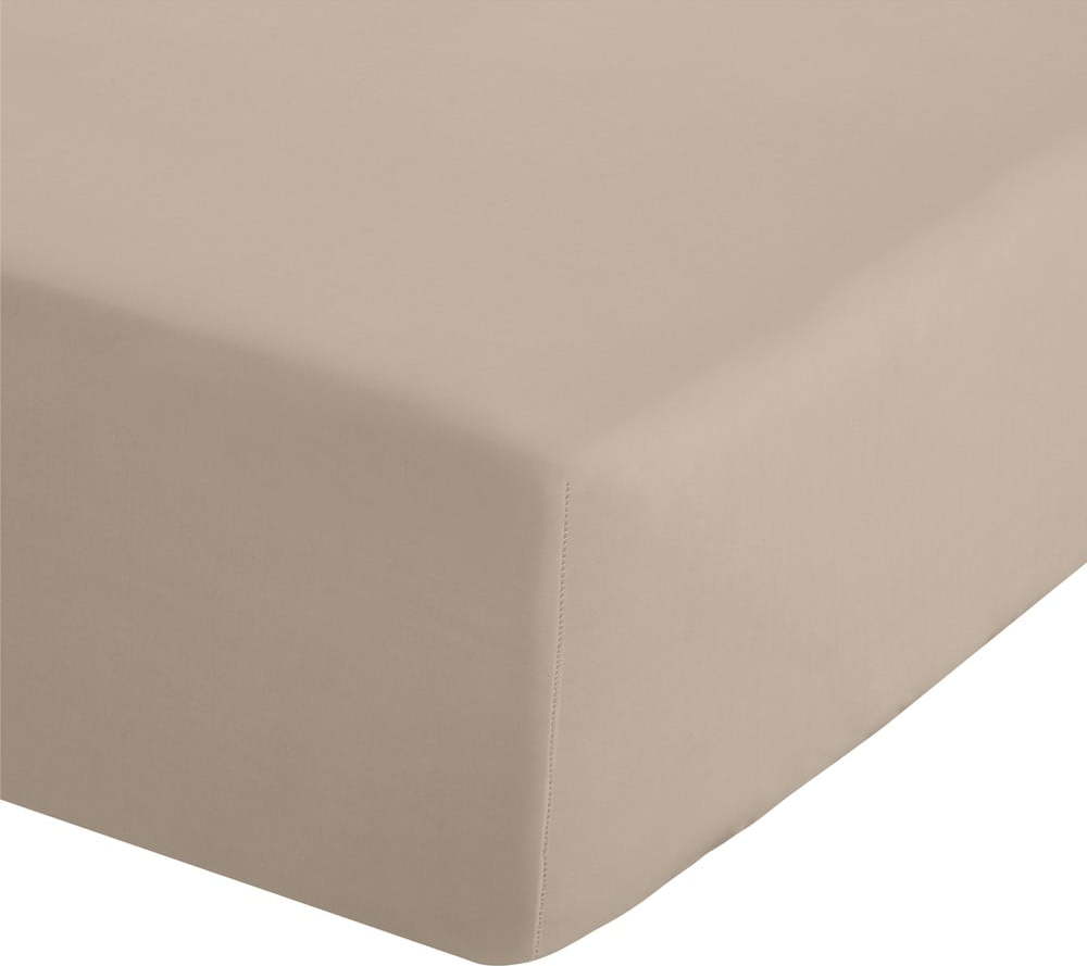 Světle hnědé napínací perkálové prostěradlo 150x200 cm Easy Iron Percale – Catherine Lansfield Catherine Lansfield