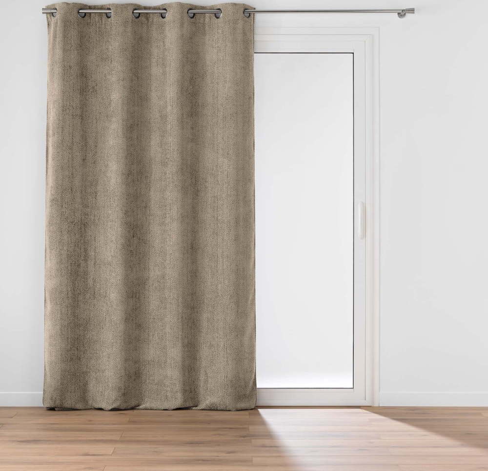 Světle hnědý závěs z žinylky 140x260 cm Leo – douceur d'intérieur Douceur d intérieur