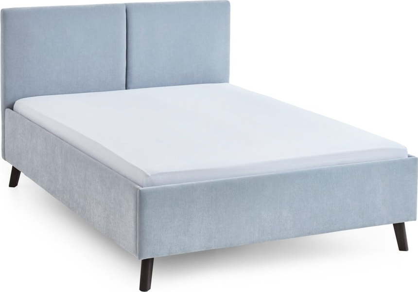 Světle modrá čalouněná dvoulůžková postel s roštem 140x200 cm Piano – Meise Möbel Meise Möbel