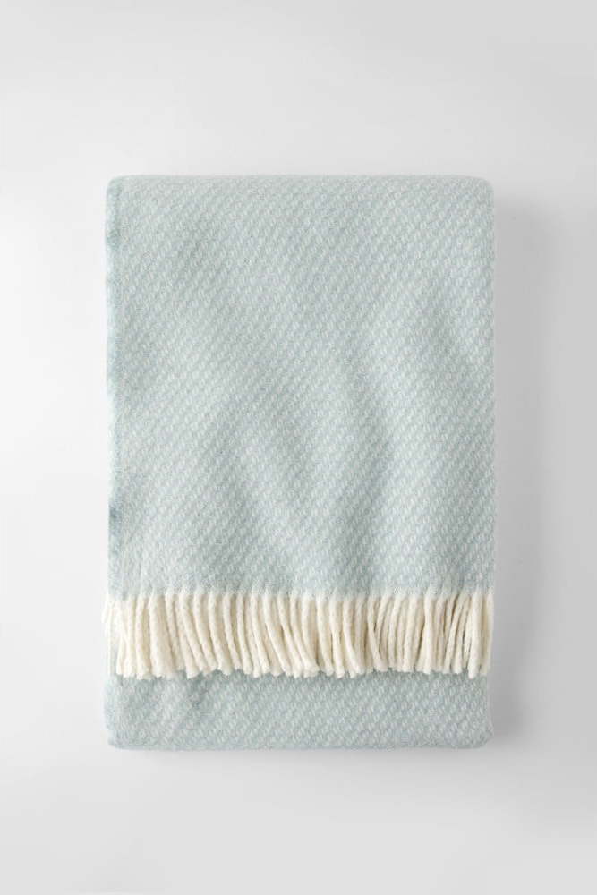Světle modrá deka s příměsí bavlny 140x180 cm Wabi – Euromant Euromant