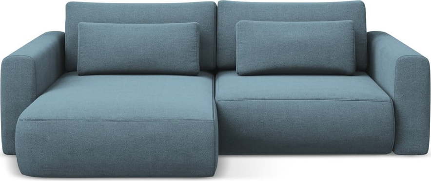 Světle modrá rozkládací/s úložným prostorem rohová pohovka (levý roh/s lenoškou) Kapua – Makamii Makamii