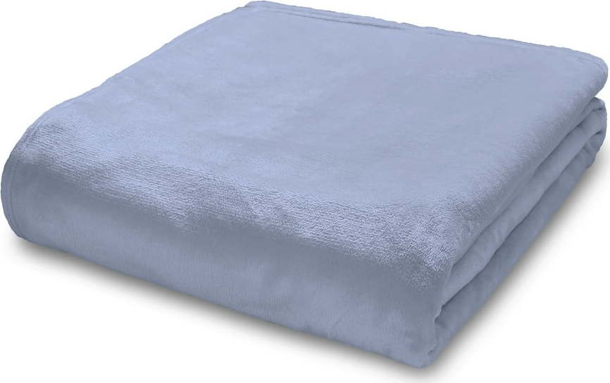 Světle modrý přehoz z mikroplyše 200x240 cm Raschel Velvet – Catherine Lansfield Catherine Lansfield