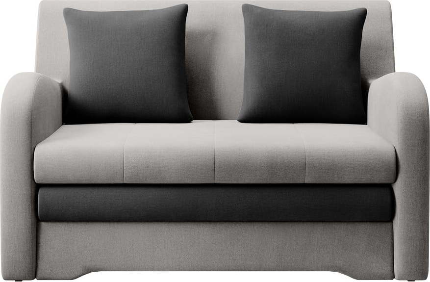 Světle šedá/antracitová sametová rozkládací pohovka 130 cm Ario – ELTAP ELTAP